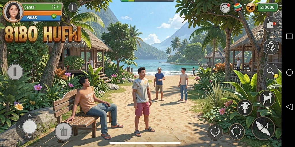 Tampilan gameplay 8180 yang ceria dan menarik.