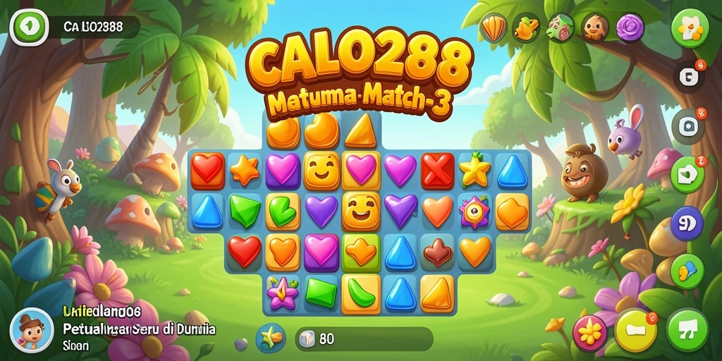 Menampilkan gameplay seru dari CALO288 dalam dunia Match-3.
