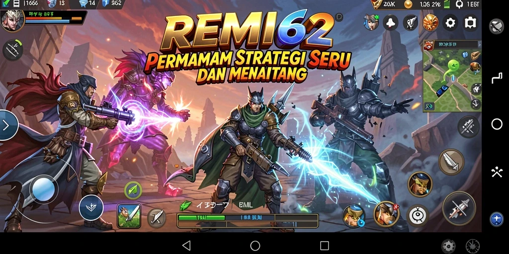 Tampilan gameplay menantang dalam REMI62 dengan strategi yang mendalam.