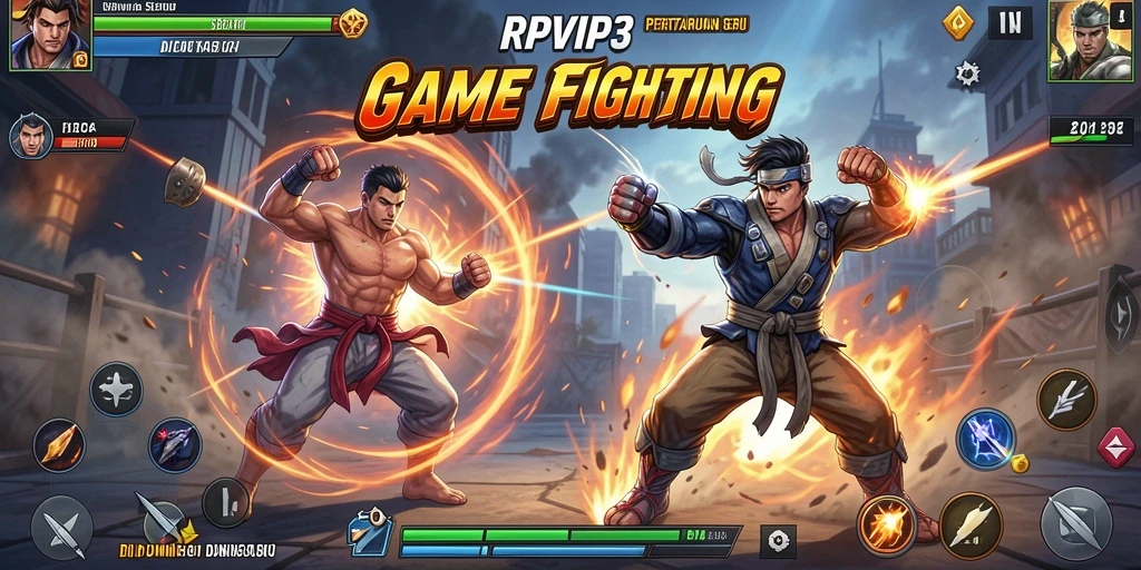 Screenshot RPVIP3 menunjukkan aksi bertarung yang mendebarkan.