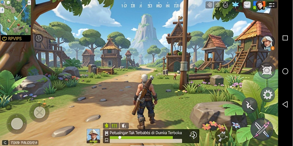 Screenshot gameplay RPVIP5 yang menampilkan eksplorasi dunia terbuka.