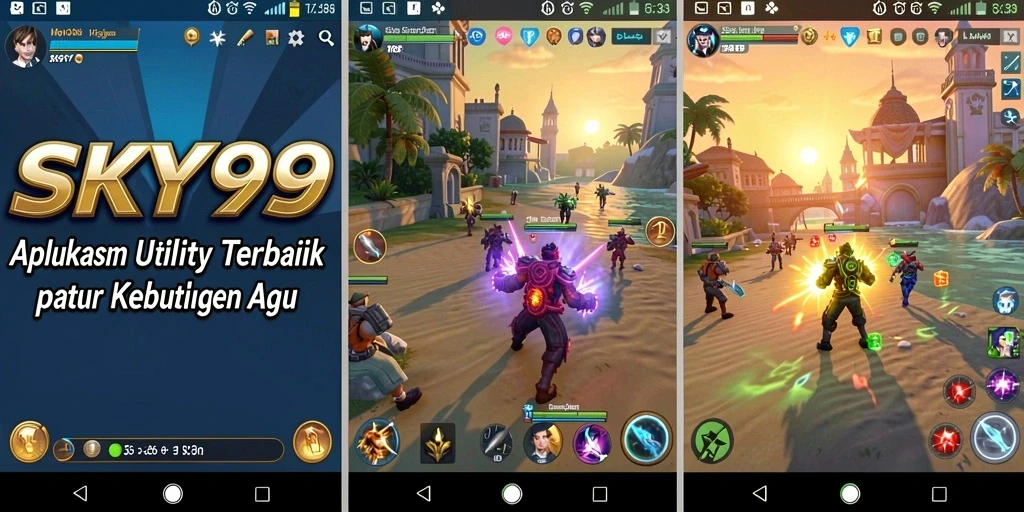 Tampilan antarmuka aplikasi SKY99 dengan fitur Utility yang menarik.