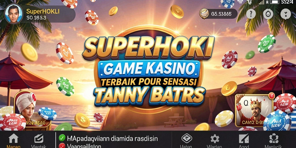 Screenshot SUPERHOKI menampilkan tampilan game Kasino yang penuh warna.