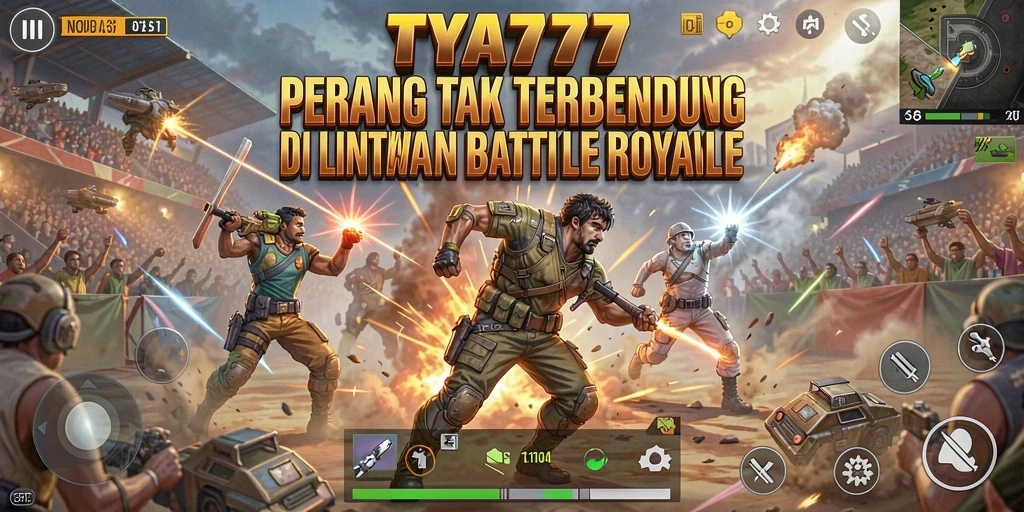 Gameplay seru dari TYA777 di medan tempur Battle Royale.